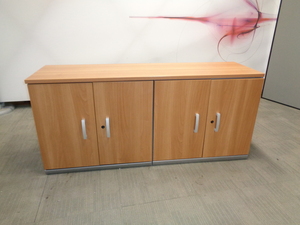 additional images for Cherry and Grey Double Width Wooden Cupboard