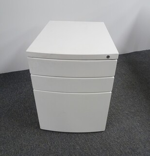 additional images for White Metal 3 Drawer Pedestal Non Mobile