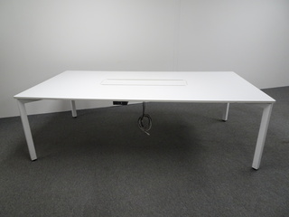 additional images for 2400w mm White Meeting Table with Electrics