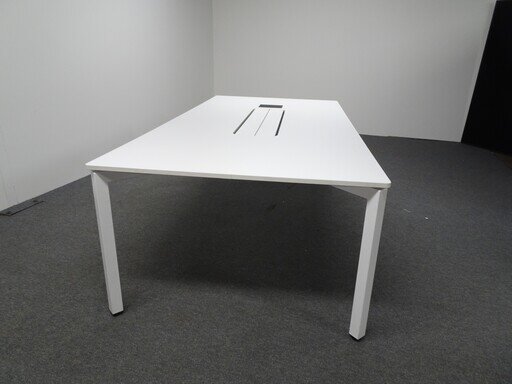 2400w mm White Meeting Table with Electrics