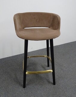 additional images for Pedrali babila Stool with Backrest in Brown Faux Suede