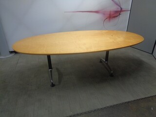 2400 x 1200mm Oak Veneer Oval Boardroom Table 