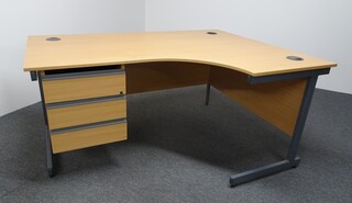 additional images for 1600w mm Corner Desk in Beech