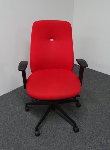 Summit Inflexion Red Operator Chair with 2 D Armrests