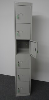 additional images for Bisley 6 Unit Light Grey Metal Locker