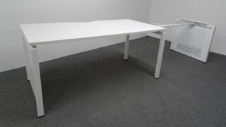 additional images for 1600w mm Nova Bank of 2 White Bench Desks