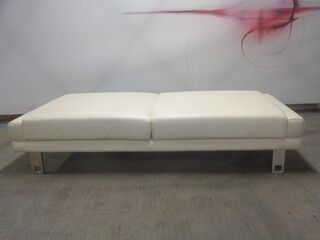 Boss Bench Unit in Cream Leather