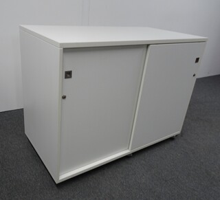 additional images for 900h mm Mobile White Wooden Cupboard 