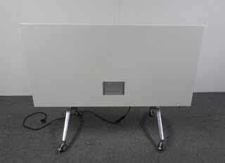 additional images for 1600w mm White, Grey & Chrome Flip Top Table