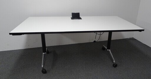 1800w mm Flip Top Table with White Top amp Black Edging