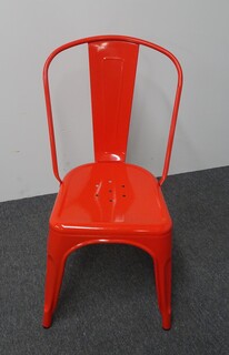 additional images for Tolix Style Metal Café Chair in Red