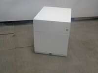 additional images for White 2 Drawer Metal Pedestal