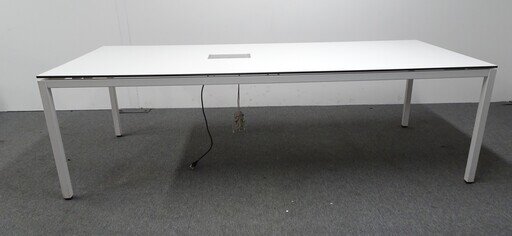 2400w mm Meeting Table with White Top amp Black Edging