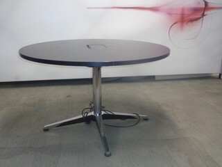 1200dia mm Black Circular Meeting Table