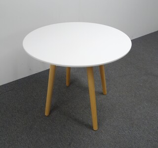 additional images for 800dia mm Circular Table White Top Maple Legs