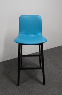 additional images for Elite Bill Bar Stool with Turquoise Vinyl Seat