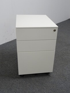 additional images for White Metal Pedestal 3 Drawer