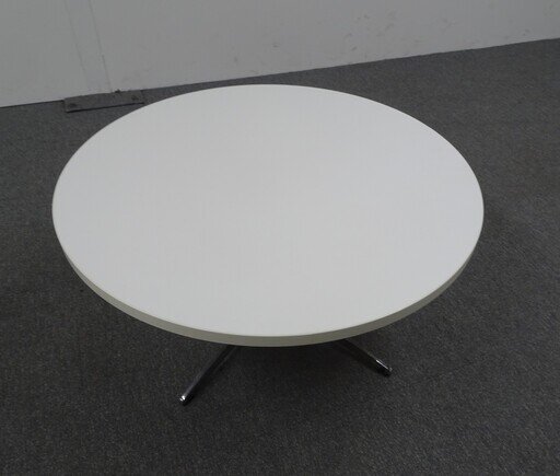 800dia mm Coffee Table White Top Chrome Base