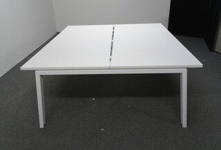additional images for 1400w mm White Elite Linnea Bench Desks with White Legs
