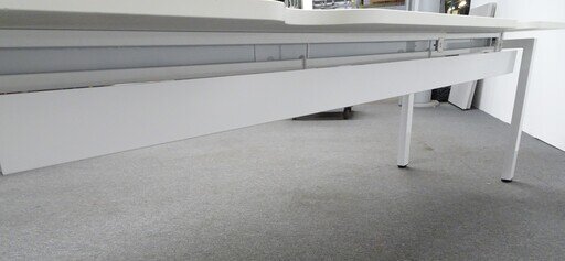 2400w mm White Side by Side Bench Desks