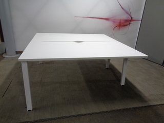 additional images for 1600w mm White Elite Linea Bench Desks with White Legs