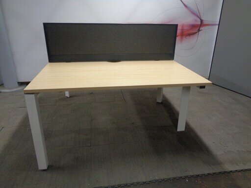 1400w mm NTT Bench Desks with White Legs