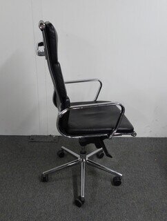 Eames style high back black leather executive chair