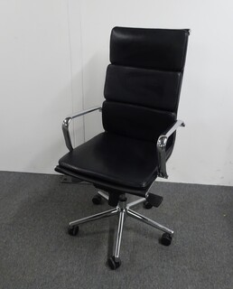 additional images for Eames style high back black leather executive chair