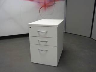 additional images for White Wooden 3 Drawer Pedestal