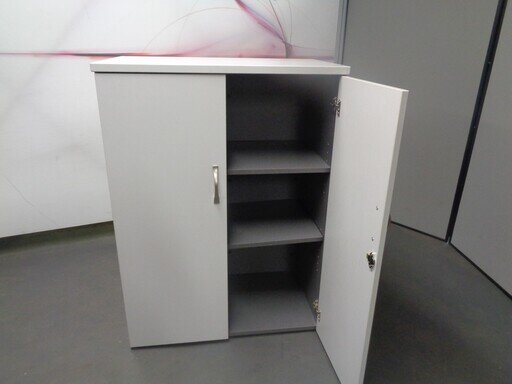 1100h mm Two Tone Grey Wooden Cupboard