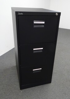 additional images for Silverline Black 3 Drawer Filing Cabinet
