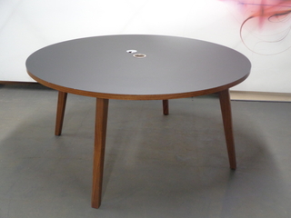 additional images for 1500dia mm Black & Walnut Meeting Table