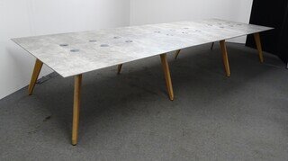 4200w mm Sven Meeting Table in Concrete Effect Grey
