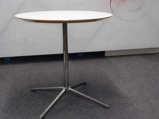 additional images for 750dia mm Allermuir White Table with Chamfered Beech Edging