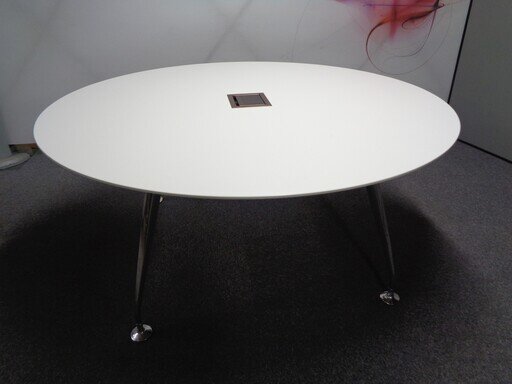 1600dia mm White Circular Meeting Table