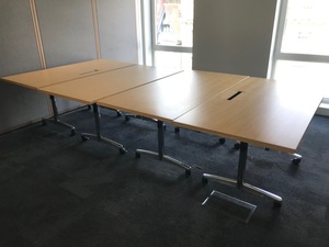 additional images for 1600x800mm oak veneer flip top tables