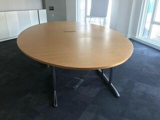 4200 x 2400mm Oval Oak Veneer Table