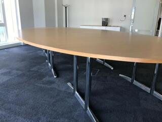 4200 x 2400mm Oval Oak Veneer Table