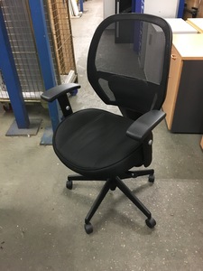 additional images for Black mesh back operator chairs
