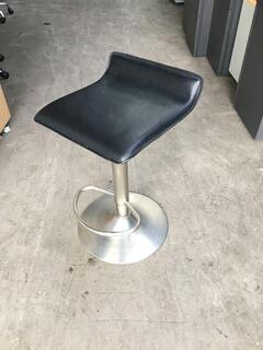 Black vinyl height adjustable stools