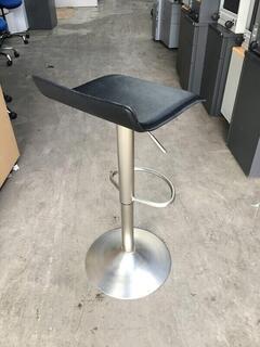 Black vinyl height adjustable stools