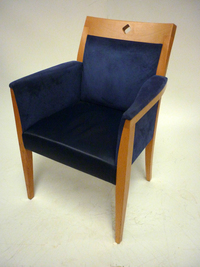 additional images for Task beech veneer frame blue leather & suede boardroom chairs