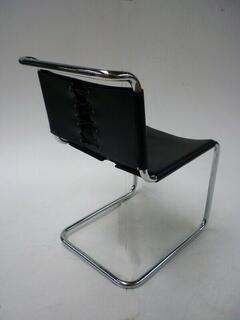Knoll Spoleto black leather chairs
