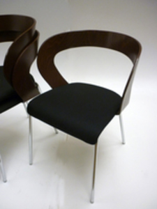 additional images for Brunner walnut/black stackable meeting chairs (CE)