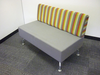 additional images for Orangebox Perimeter Grey/stripe 2 seater sofa  (CE)