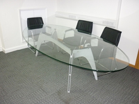 additional images for Glass 2900x1400mm oval boardroom table CE