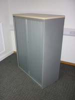 additional images for 1350mm high Haworth silver/maple side tambour cupboard