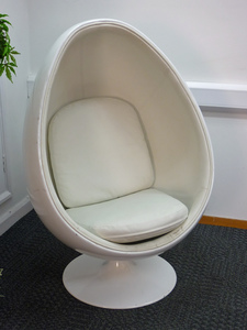 additional images for White egg pod chair. Inspired by Eero Aarnio ball chair. 