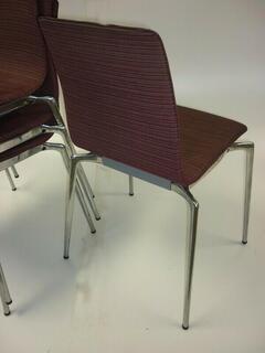 Burgundy striped stackable meeting chair