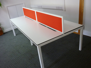 additional images for Techo Alfa 200 series 1200w x 600d mm compact white bench and singles desks